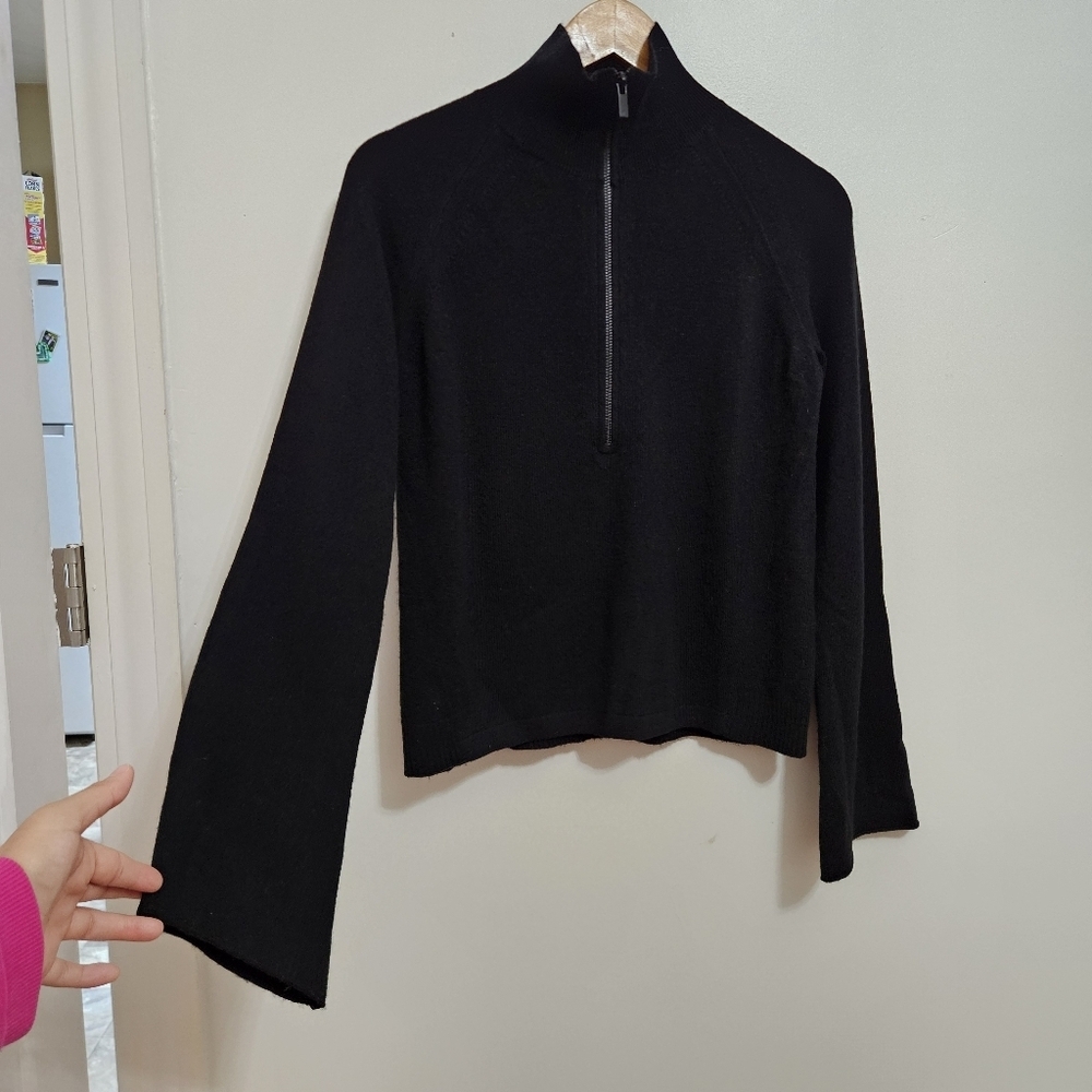 NAADAM Wool Cashmere Blend 1/4 Zip Mock Sweater